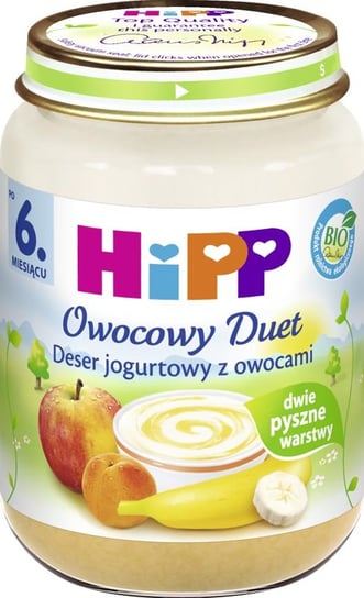 Hipp, Owocowy duet, deser jogurtowy z owocami - bio, 160 g, 6m+ Hipp