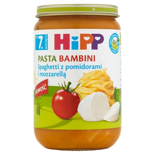 HIPP Pasta Bambini Spaghetti z pomidorami i mozzarellą po 7. miesiącu 220 g Bio Hipp