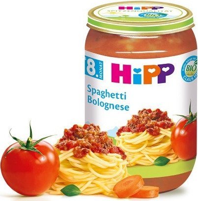 HiPP, spaghetti bolognese z pomidorkami i wołowiną, 220 g Hipp