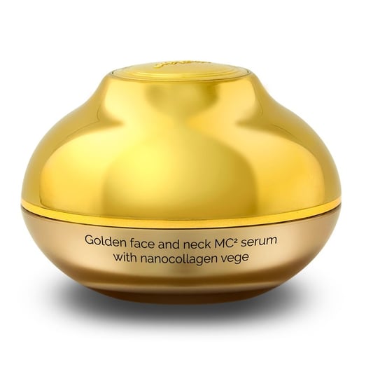 Hiskin Skinled golden face and neck mc2 serum with nanocollagen vege kolagenowe złote serum do twarzy z mikromasażerem refill 30ml HISKIN