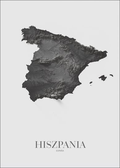 Hiszpania, mapa grafitowa - plakat 40x50 cm Galeria Plakatu