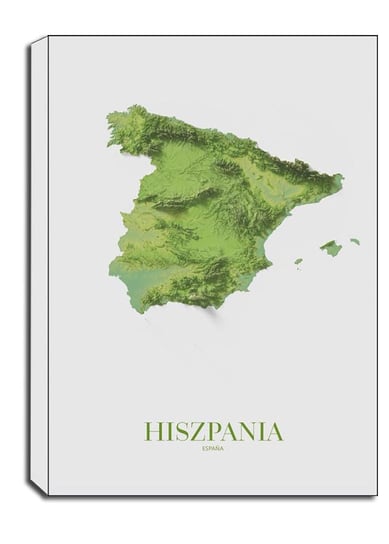 Hiszpania, mapa - obraz na płótnie 50x70 cm Galeria Plakatu