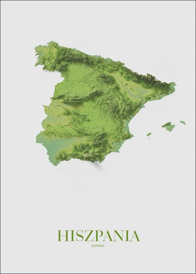 Hiszpania, mapa - plakat 21x29,7 cm Galeria Plakatu