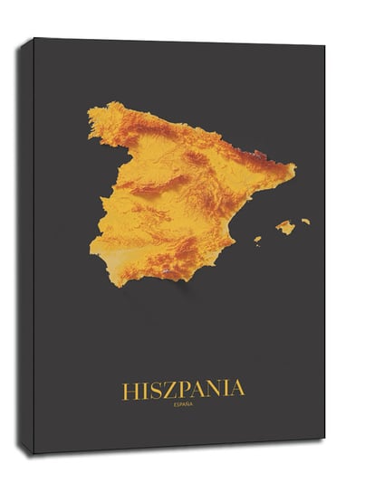 Hiszpania mapa złota - obraz na płótnie 30x40 cm / AAALOE Inna marka