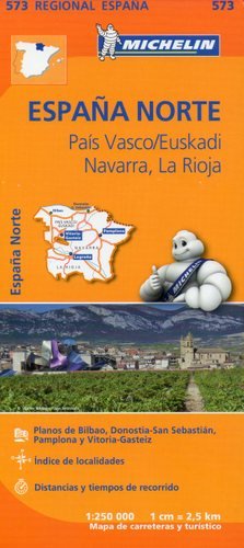 Hiszpania Północna, Euskadi, Navarra, La Rioja. Mapa 1:250 000 Michelin Travel Publications