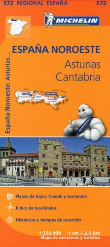 Hiszpania Północno-Zachodnia, Asturias, Cantabria. Mapa 1:250 000 Michelin Travel Publications