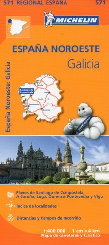 Hiszpania Północno-Zachodnia, Galicia. Mapa 1:400 000 Michelin Travel Publications