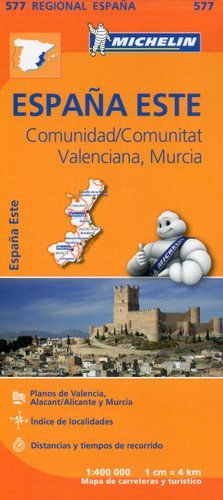 Hiszpania Wschodnia, Comunitat, Valenciana, Murcia. Mapa 1:400 000 Michelin Travel Publications