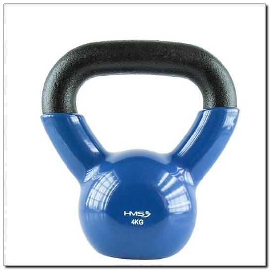 HMS, Kettlebell żeliwny pokryty winylem, KNV04 Blue, 4kg HMS