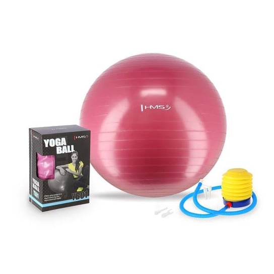 HMS, Piłka gimnastyczna Yoga Ball 65cm, YB01, różowa HMS