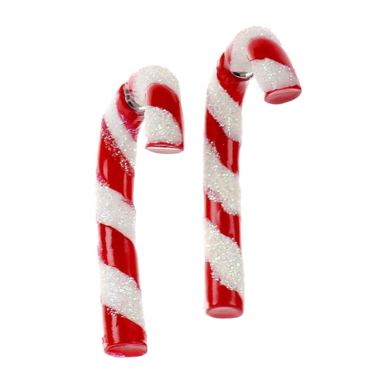 Ho! Ho! Ho!, Kolczyki na Boże Narodzeni, laski cukrowe, czerwono-białe, 5x4 cm Empik