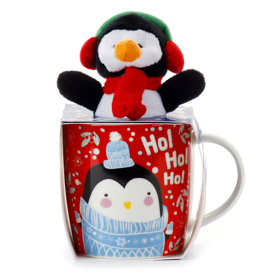 Ho! Ho! Ho!, Kubek na Boże Narodzenie-z pluszakiem, pingwin, 380 ml Empik