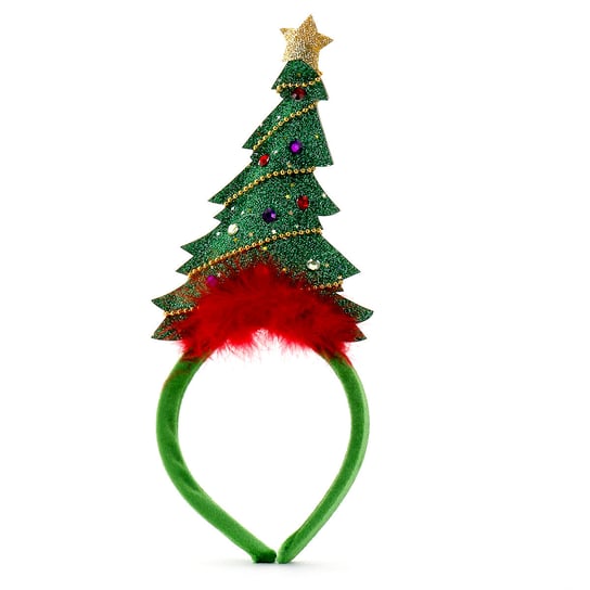 Ho! Ho! Ho!, Opaska ozdobna na Boże Narodzenie, choinka, zielona, 31,5x13 cm Empik