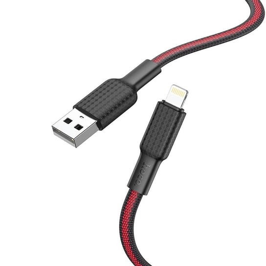 HOCO kabel USB do iPhone Lightning 8-pin 2,4A Jaeger X69 czarno-czerwony HOCO.