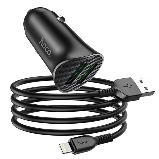 HOCO ładowarka samochodowa 2 x USB QC3.0 18W + kabel do Iphone Lightning 8-pin Farsighted Z39 czarna Zamiennik/inny