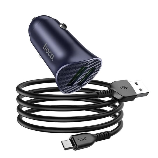 HOCO ładowarka samochodowa 2 x USB QC3.0 18W + kabel Micro USB Farsighted Z39 niebieska Zamiennik/inny