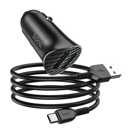 HOCO ładowarka samochodowa 2 x USB QC3.0 18W + kabel typ C Farsighted Z39 czarna Zamiennik/inny