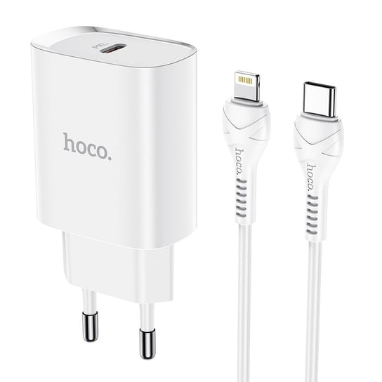 HOCO ładowarka sieciowa Typ C PD20W Fast Charge Smart Charging z kablem do iPhone Lightning 8-pin N14 biała HOCO.