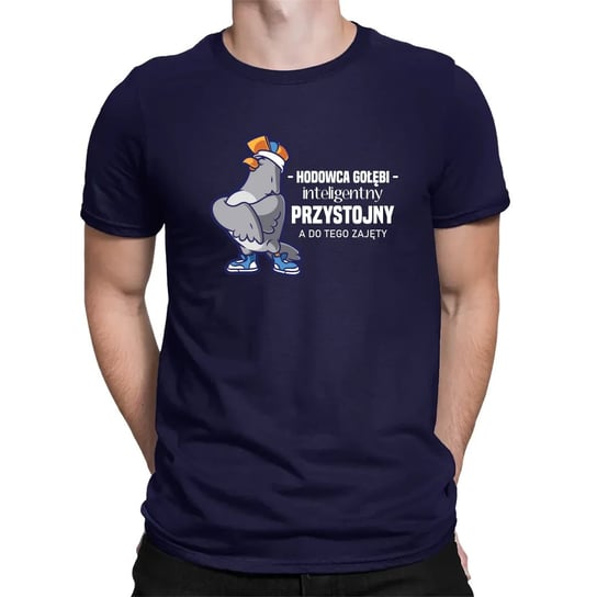 Hodowca gołębi - inteligentny, przystojny, a do tego Zajęty - męska koszulka na prezent Granatowa Koszulkowy