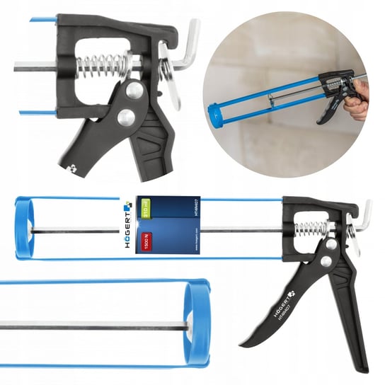 HOEGERT WYCISKACZ RAMOWY DO MAS SILIKONU TUBY/WKŁADY 310 ml 1500 N HT4R407 Hoegert Technik