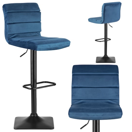 Hoker barowy, krzeslo obrotowe, regulowane, stołek SOFOTEL Drava, niebieski SOFOTEL