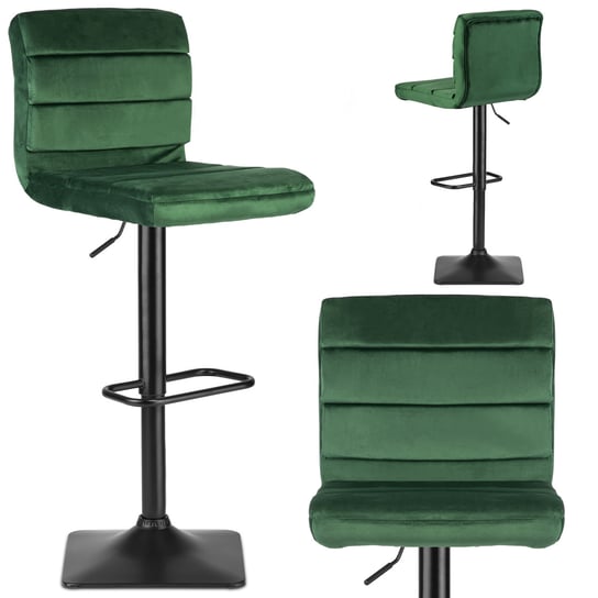Hoker barowy, krzesło obrotowe, regulowane, stołek SOFOTEL Drava, zielony SOFOTEL