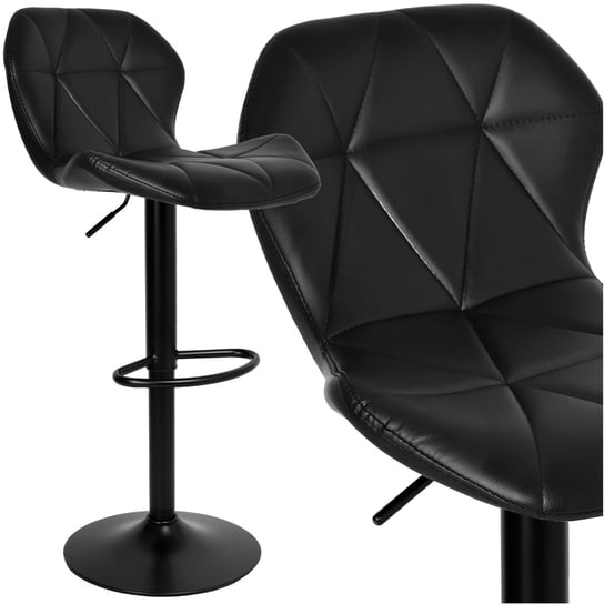 Hoker Barowy Obrotowy Regulowany Krzesło eHokery GORDON BLACK Czarny Ekoskóra eHokery