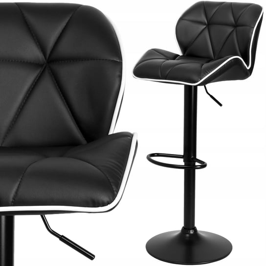 Hoker barowy regulowany krzesło obrotowe GRAPPO BLACK czarny ekoskóra eHokery