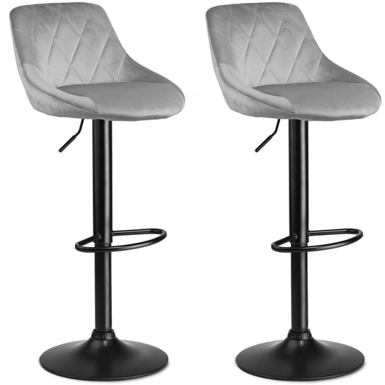 Hoker krzesło barowe obrotowe regulowane stołek Sofotel Nera szary 2 sztuki SOFOTEL