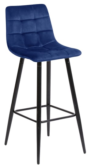 Hoker, krzesło barowe Tore velvet ciemny niebieski exitodesign