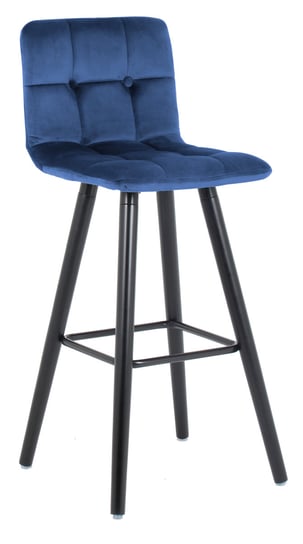 Hoker, krzesło barowe Vera 2 velvet niebieski exitodesign