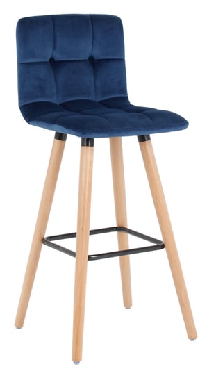 Hoker, krzesło barowe Vera velvet niebieski exitodesign