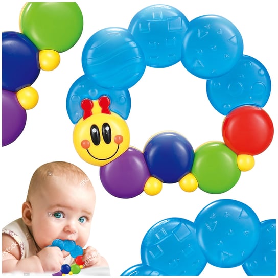 HOLA Gryzak z grzechotką sensoryczny wodny dla niemowląt Montessori logopedyczny Hola