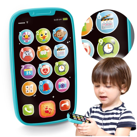 HOLA Smartfon telefon zabawka dla dzieci interaktywny dotykowy mówi nauka NIEBIESKI Inna marka