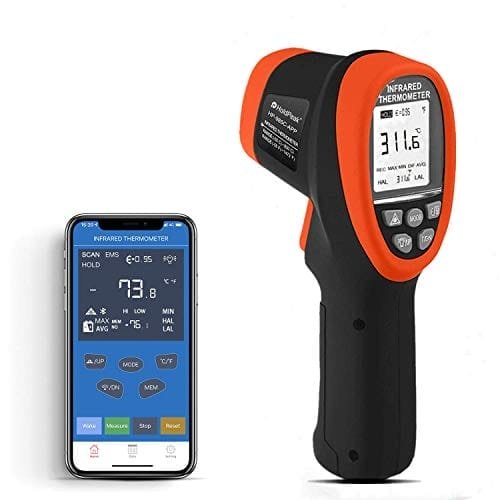 Holdpeak Termometr Na Podczerwień Hp-985C-App - Bezdotykowy Pistolet Temperatury Na Podczerwień Z Bluetooth -58 Do 1472 ℉(-50 Do 800 °C) Ds 16:1 Z Regulowaną Emisyjnością Inna marka