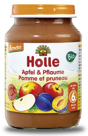 Holle, Bio, deserek jabłuszka ze śliwkami, 190 g Holle