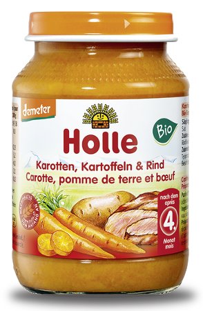 Holle, Bio, marchewka z ziemniaczkami i wołowiną, 190 g Holle
