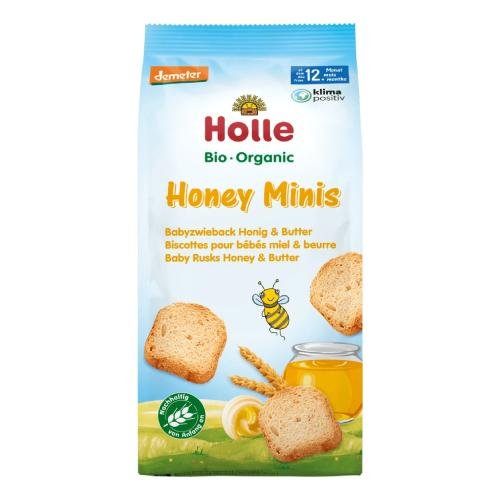 HOLLE Bio Mini sucharki z miodem i masłem, 100g Holle