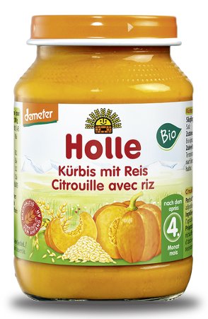 Holle, Bio, pełna witamin dynia z ryżem, 190 g Holle