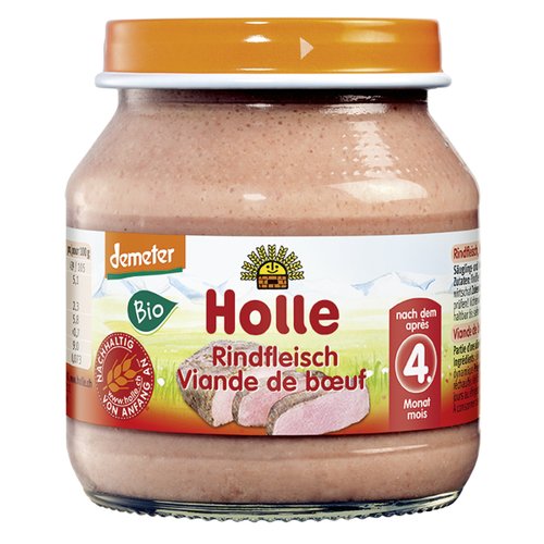 Holle, Danie BIO Czysta wołowina po 4. miesiącu, 125 g Holle