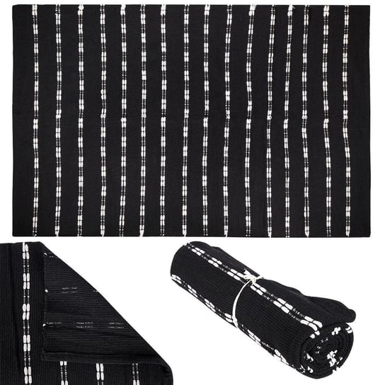 Home Styling Collection Dywan prostokątny bawełniany dywanik czarno-biały recykling 180x120 cm Home Styling Collection