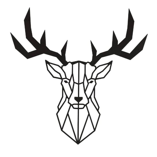 Homemania Dekoracja ścienna Deer, 51x51 cm, stalowa, czarna Homemania