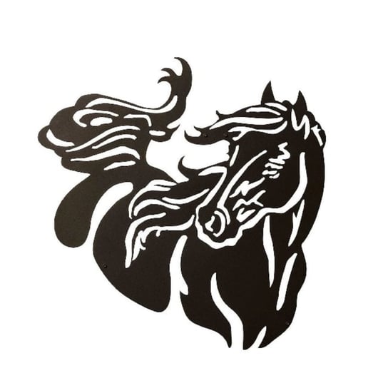 Homemania Dekoracja ścienna Horse, 50x50 cm, stalowa, czarna Homemania