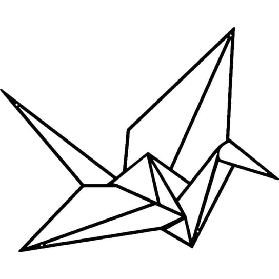 Homemania Dekoracja ścienna Origami Crane, 41x33 cm, metalowa, czarna Homemania