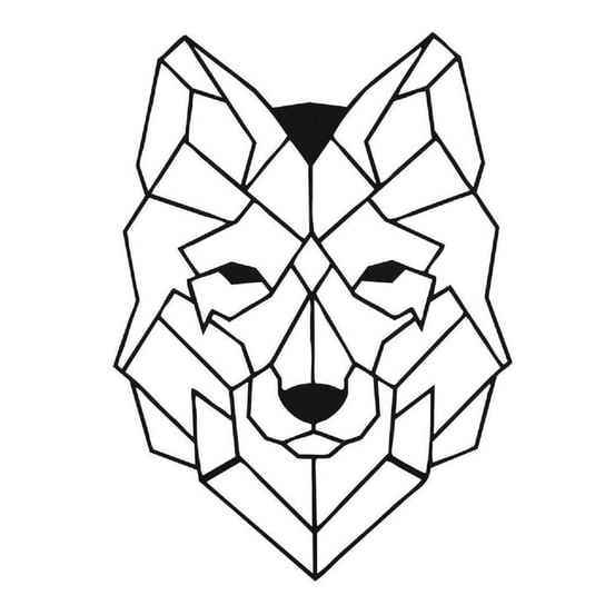 Homemania Dekoracja ścienna Wolf, 41x57 cm, stalowa, czarna Homemania