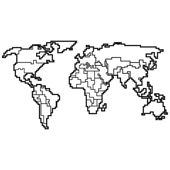 Homemania Dekoracja ścienna World Map 11, 100x53 cm, metalowa, czarna Homemania