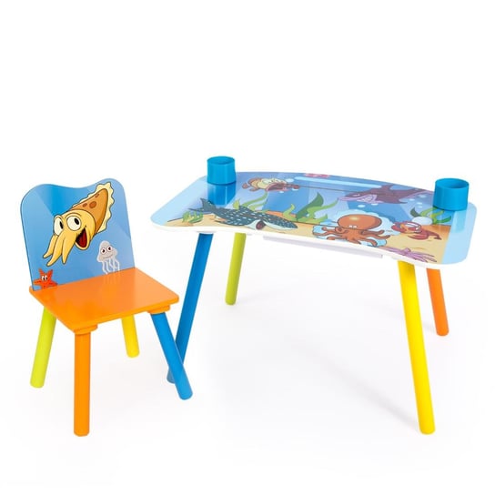 HomeStyle4u, Stolik dziecięcy do malowania/Krzesło, Pod wodą HomeStyle4u