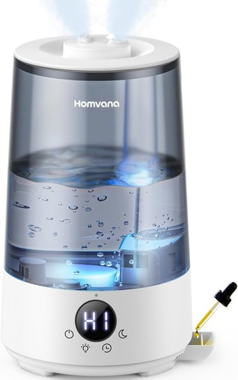 Homvana Nawilżacz powietrza do sypialni, 3,6 l, 360° Cool Mist 34 h, trwały, cichy 16 dB (SilentSpary Tech), mały, do pokoju dziecięcego, bez BPA, dyfuzor zapachowy do roślin, 7 kolorów Homvana