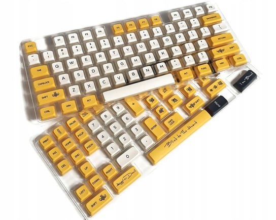 Honey Custom Keycaps Set Pbt Keycap Space Esc White Białe Tkl 60 + Puller Inna marka