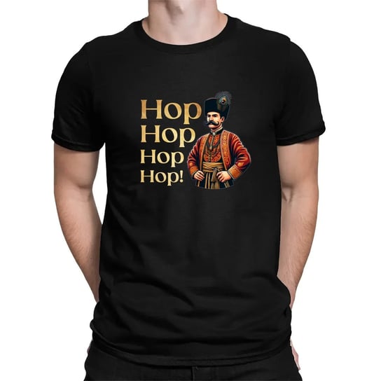 Hop, hop, hop,hop - męska koszulka dla fanów serialu 1670 Czarna Koszulkowy